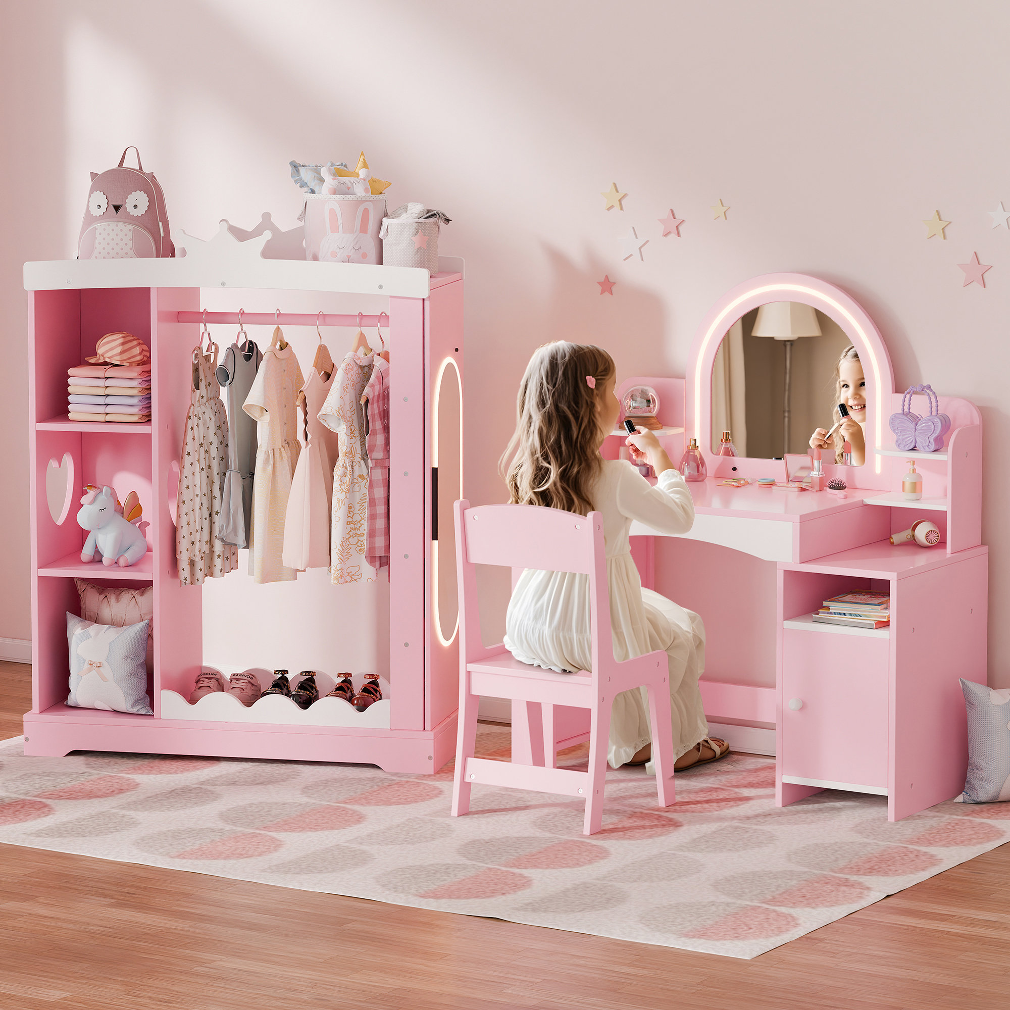 Kids+Vanity+Set+With+Mirror+